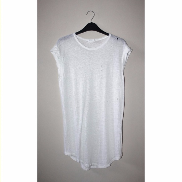 Zara Distressed Linen Tee - Picture 2 of 4